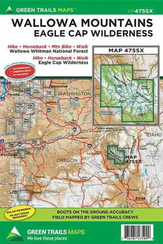 Wallowa Mountains / Eagle Cap Wilderness, OR - Green Trails Map #475SX