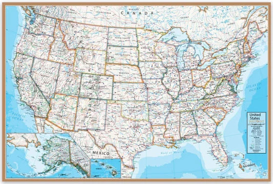 USA Contemporary Style Wall Map