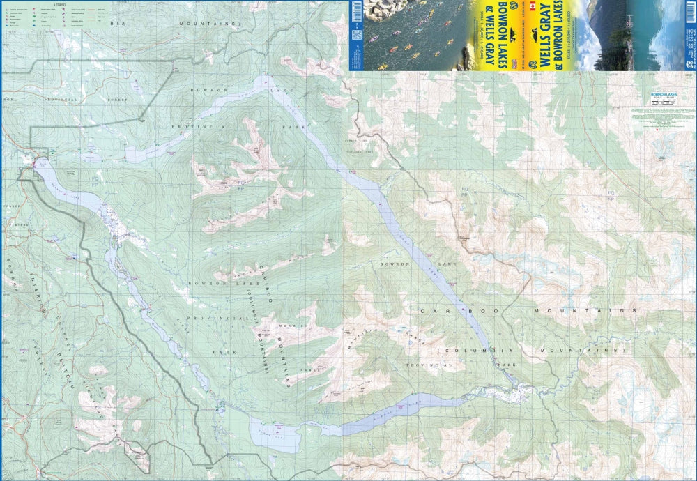 Wells Gray & Bowron Lakes Topographic Travel Map by ITMB - Bowron Lakes Map