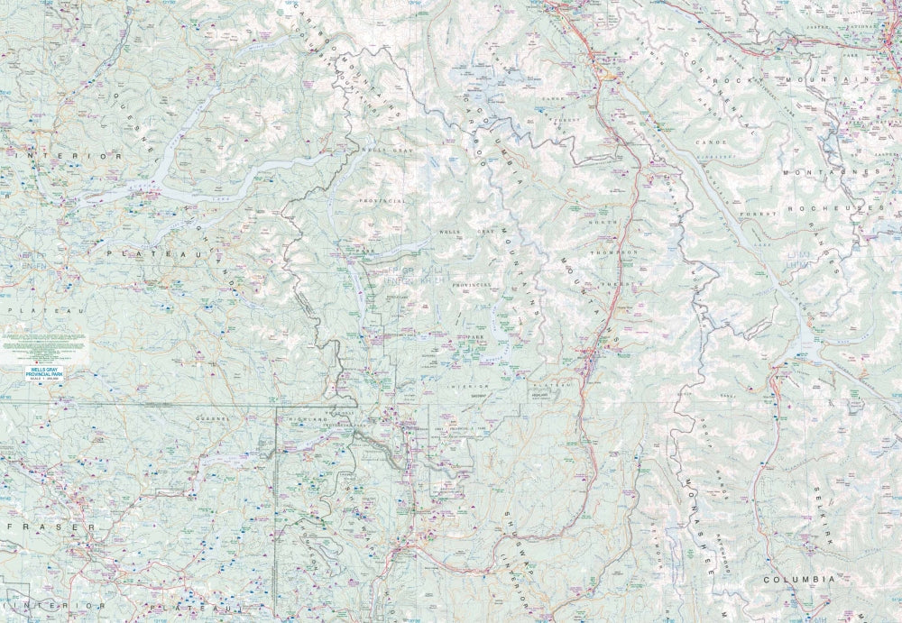 Wells Gray & Bowron Lakes Topographic Travel Map by ITMB - Wells Gray Map