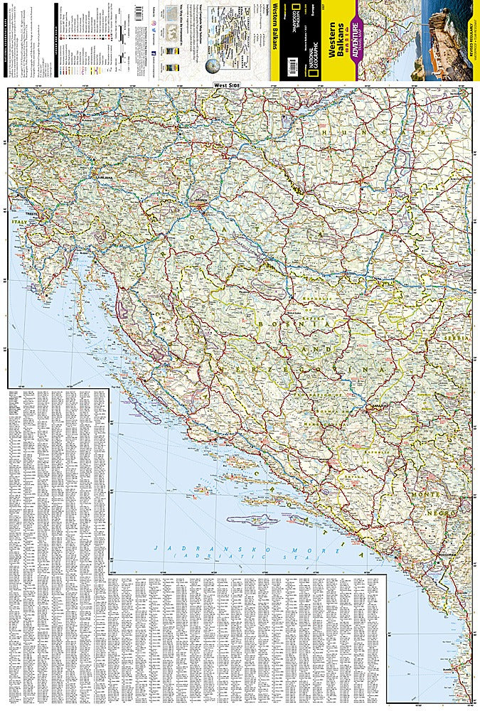 Western Balkans Adventure Travel Map by National Geographic - Map Detail