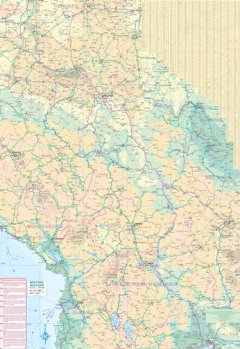 Western Balkans Travel & Reference Map by ITMB - Map Detail, South