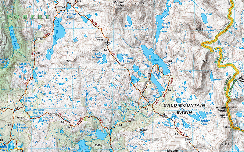 Wind River Range North Hiking Map