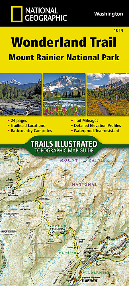 Wonderland Trail - Mt. Rainier National Park Trails Illustrated Topographic Map Guide Booklet - Cover