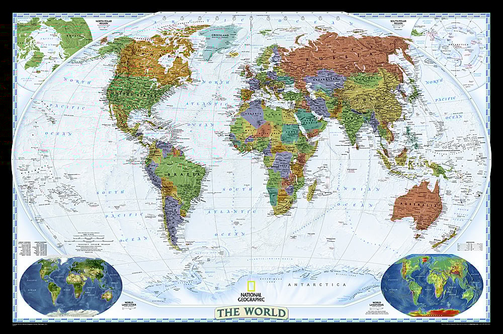 World Wall Map by National Geographic - Decorator Series