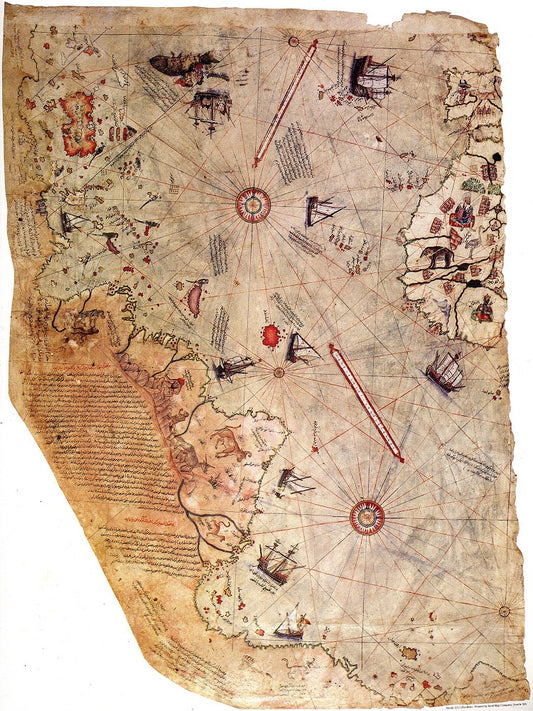 1513 Piri Reis World Map Antique Reproduction