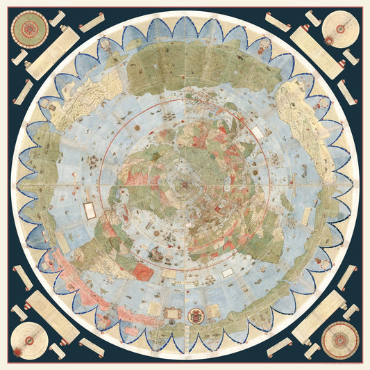 World 1587 Antique Map Reproduction