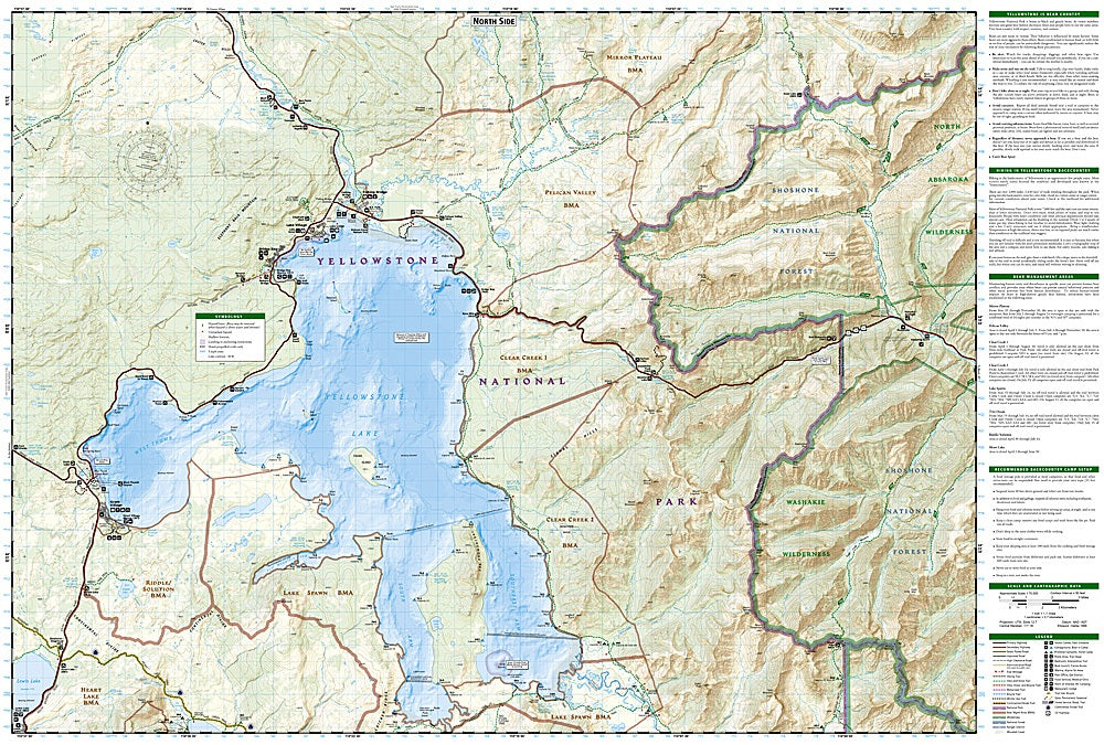 Yellowstone National Park SE (Yellowstone Lake) Trails Illustrated Topographic Map #305 - Map Detail