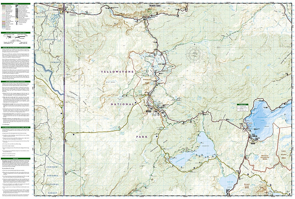 Yellowstone National Park SW (Old Faithful) Trails Illustrated Topographic Map #302 - Map Detail