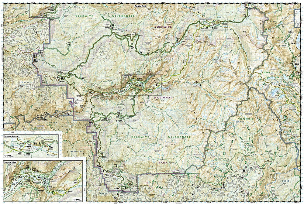 Yosemite National Park Trails Illustrated Topographic Map #206 - Map Detail