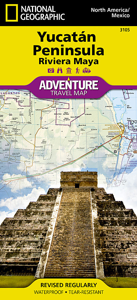 Yucatan Peninsula / Riviera May Adventure Travel Map by National Geographic - Cover