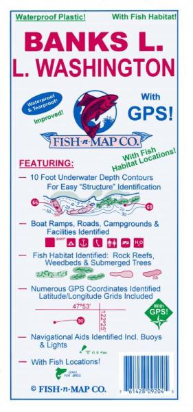 Banks Lake, Lake Washington Fishing Map