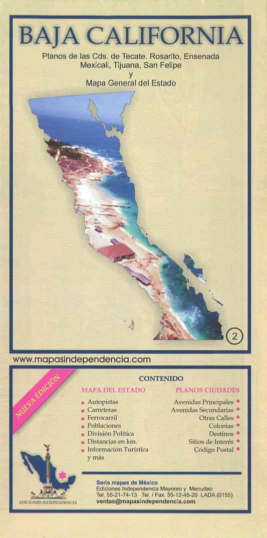 Baja North, Mexico State Map