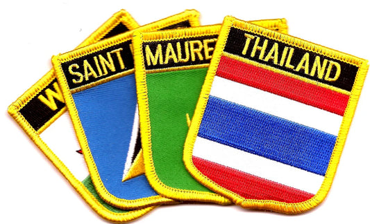 Country Flag Shield Patches