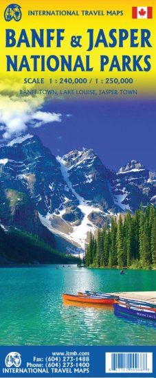 Banff and Jasper National Parks Travel Map