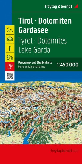 Dolomites, Tirol Travel Map by Freytag & Berndt