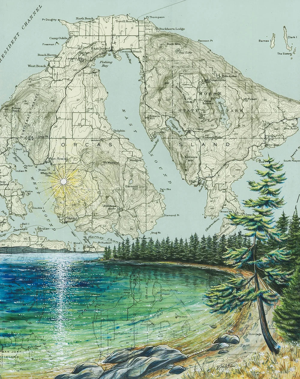 Orcas Island matted print by Final Switchback