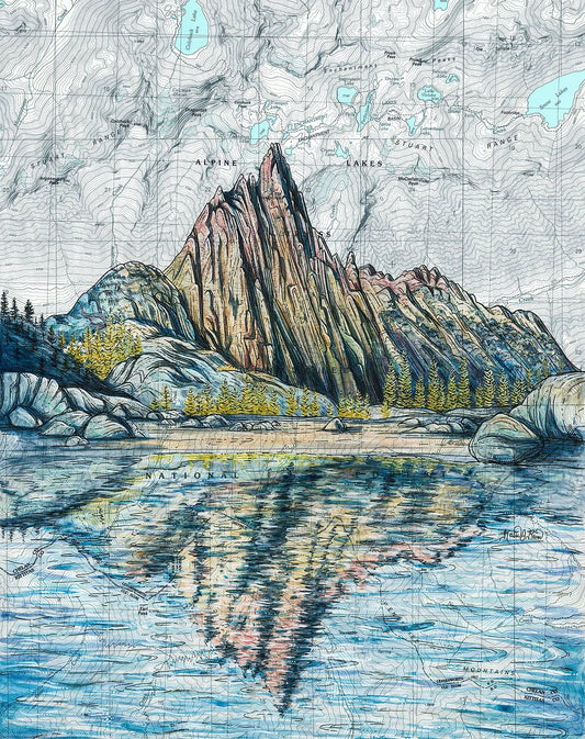 Enchantments (Prusik Peak) matted print by Final Switchback