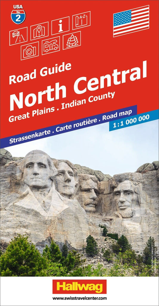 North Central U.S. (Great Plains) Road Map & Guide by Hallwag