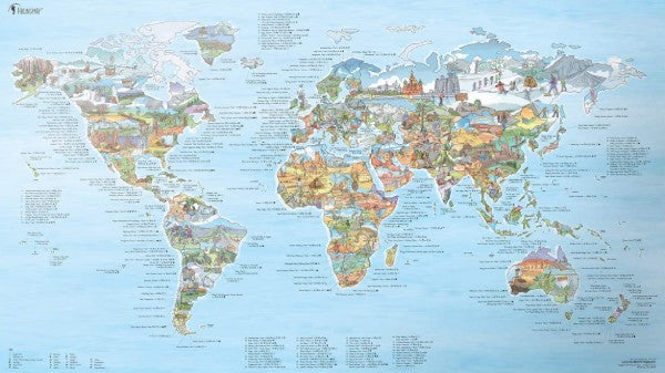 Hiking Themed World Map