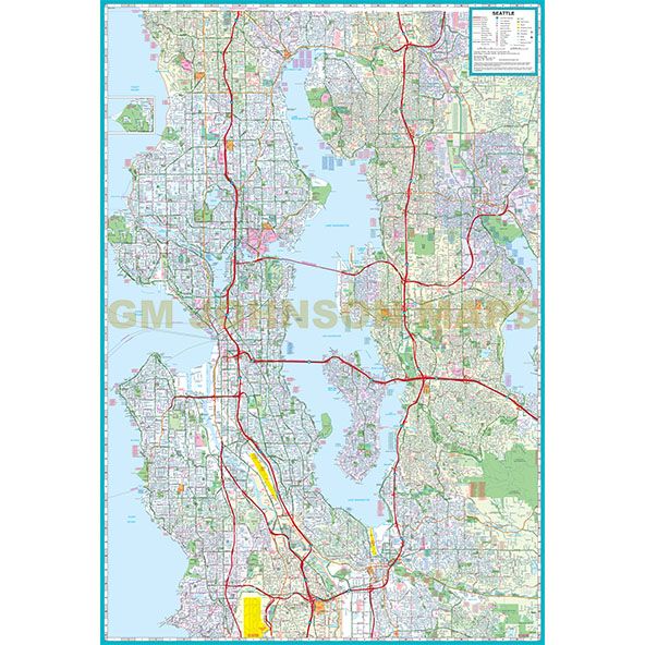 Seattle Street Map by GM Johnson