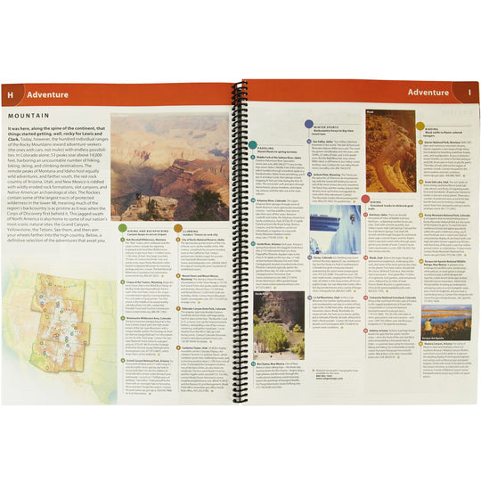 two-page spread from road atlas